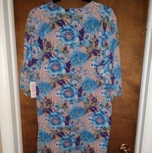 LuLaRoe Shirley medium NWT blue purple floral